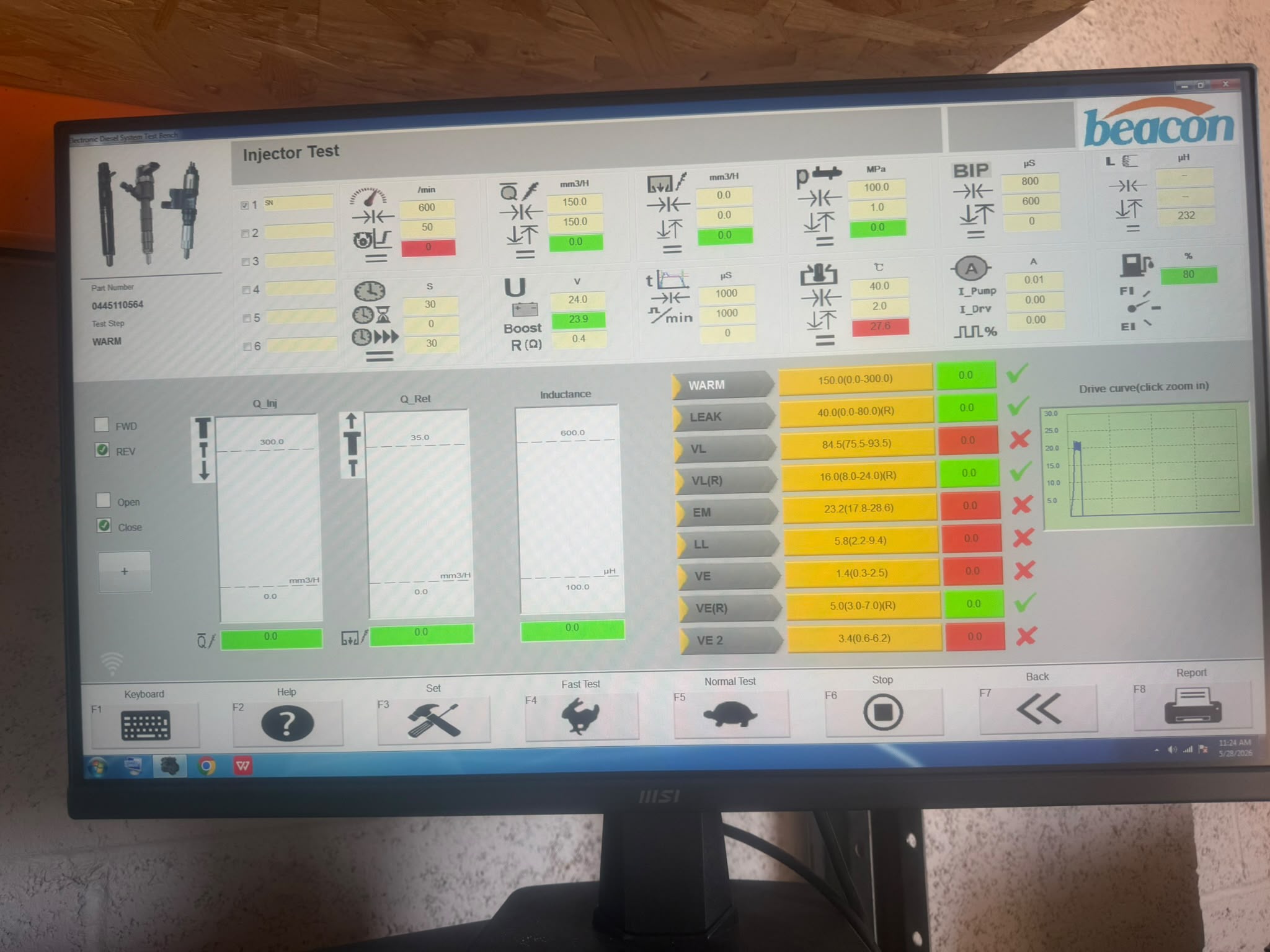 Injector testing work 1
